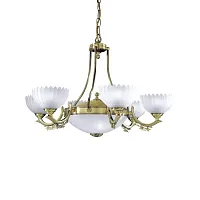 Люстра подвесная L 3035/6+2 Reccagni Angelo белая на 8 ламп, основание античное бронза в стиле классический Люстра подвесная L 3035/6+2 Reccagni Angelo белая на 8 ламп, основание античное бронза в стиле классический